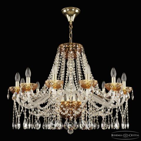 Люстра Bohemia Ivele Crystal 5413/12/300 G Amber/M-1F