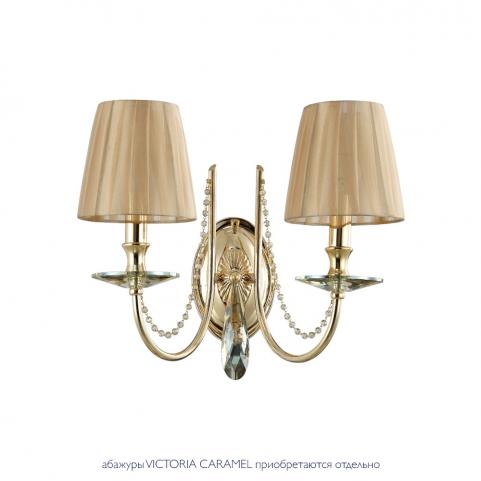 Бра Crystal Lux VICTORIA AP2 GOLD/AMBER
