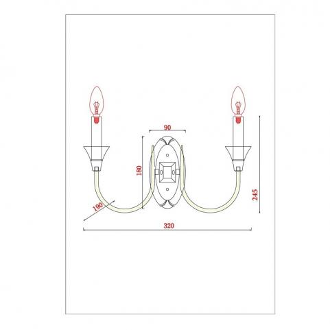 Бра Arte Lamp Collinetta A4094AP-2PB