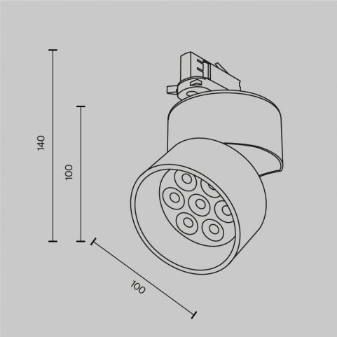 Трековый светильник Maytoni Technical Trinity  4000K Alfa TR199-3-15W4K-M-B